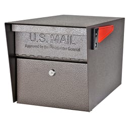 Mail Boss Mail Manager Modern Galvanized Steel Post Mount Bronze Locking Mailbox