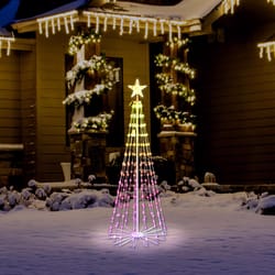 Celebrations LED Multi Straight Frame Dancing Tree 5 ft. Yard Decor