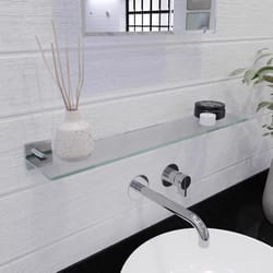 Croydex Chester Chrome Clear/Silver Glass/Stainless Steel Bathroom Shelf