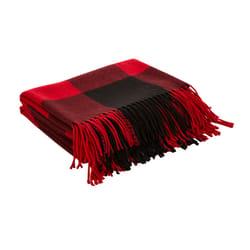 Glitzhome Multicolored Plaid Check Tassel Blanket