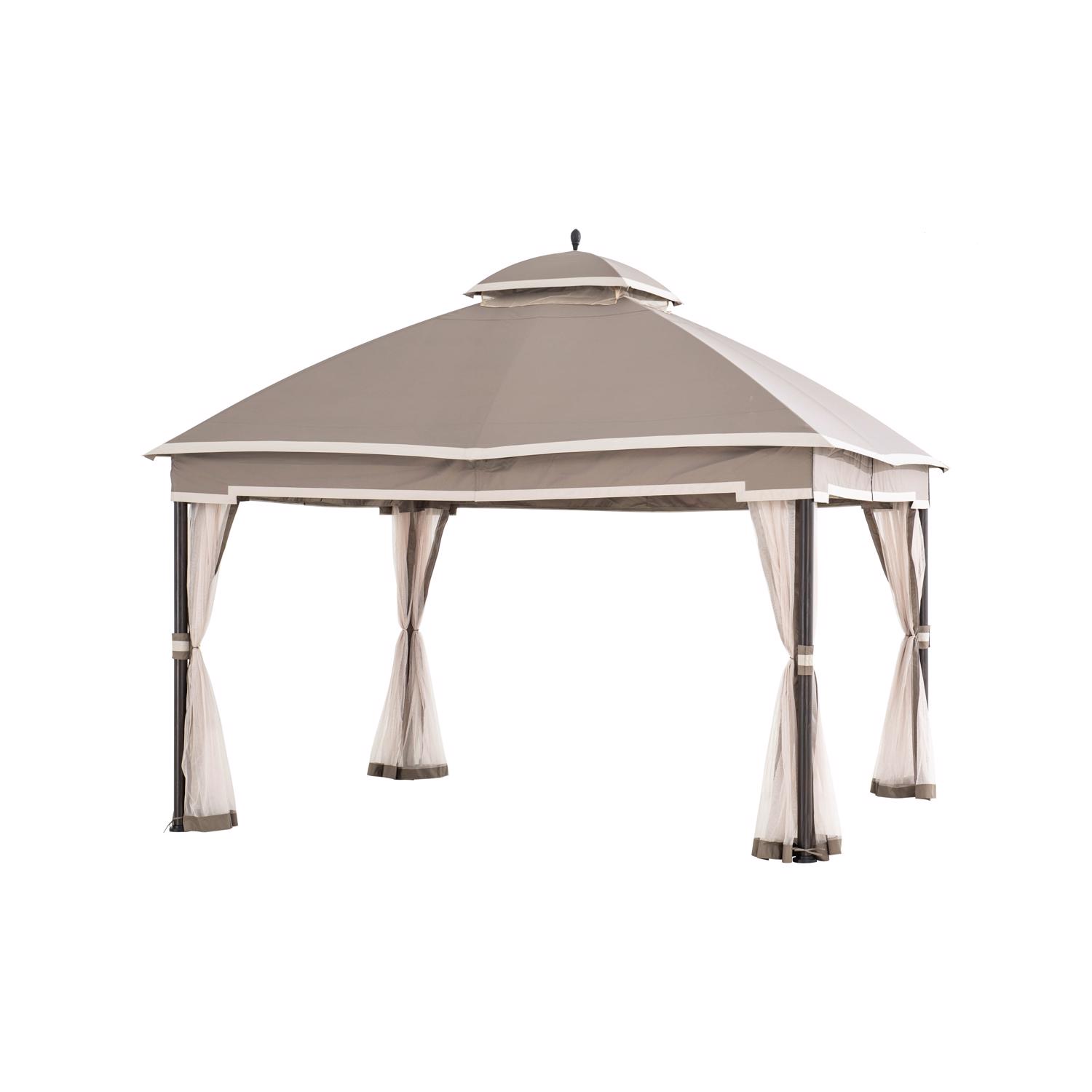Living Accents Fabric Domed Soft Top Gazebo with Curtain and Netting 11