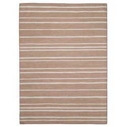 Linon Home Decor Jacklin 3 ft. W X 5 ft. L Cream/Tan Stripe Polyester Accent Rug