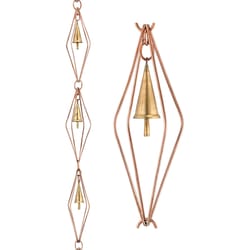 Good Directions Diamond with Bells Rain Chain Clip 3.5 in. W X 102 in. L