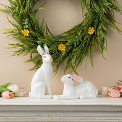 Glitzhome Easter Bunny Table Decor Resin 2 pc
