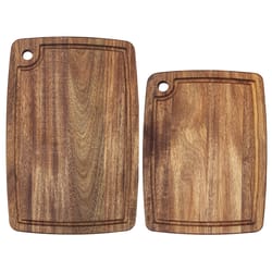 Totally Bamboo 15 in. L X 10 in. W X 0.62 in. Acacia Wood Cutting Board Set