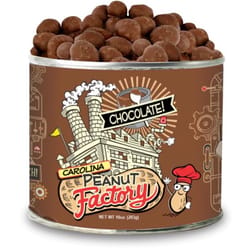 1 in 6 Snacks Carolina Peanut Factory Chocolate Covered Peanuts 10 oz Can