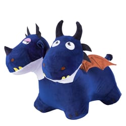 iPlay iLearn Bouncy Pals Two-Headed Hopping Dragon Toy Blue