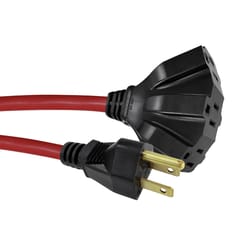 Ace Indoor or Outdoor 10 ft. L Red Triple Outlet Cord 14/3 SJTW