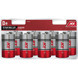 Ace D Alkaline Batteries 8 pk Clamshell