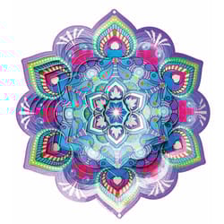Spinfinity Designs Multi-color Stainless Steel 12 in. Mandala Lotus Large Outdoor Spinner
