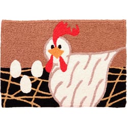 Jellybean 30 in. W X 20 in. L Multicolored Proud Mama Chick Polyester Accent Rug