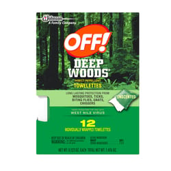 OFF! Deep Woods Insect Repellent Towelettes For Mosquitoes 12 pk