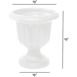 Novelty 19 in. H X 19 in. W X 19 in. D X 19 in. D Resin Classic Urn Urn Planter White