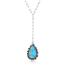 Montana Silversmiths Women's Prickly Pear Teardrop Silver/Turquoise Necklace