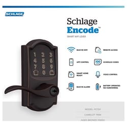 Schlage Encode Aged Bronze Metal WiFi Deadbolt with Accent Lever