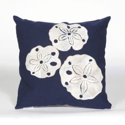 Liora Manne Visions I Navy Sand Dollar Polyester Throw Pillow 20 in. H X 2 in. W X 20 in. L