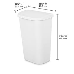 Sterilite 11.3 gal White Plastic D-Shape Wastebasket