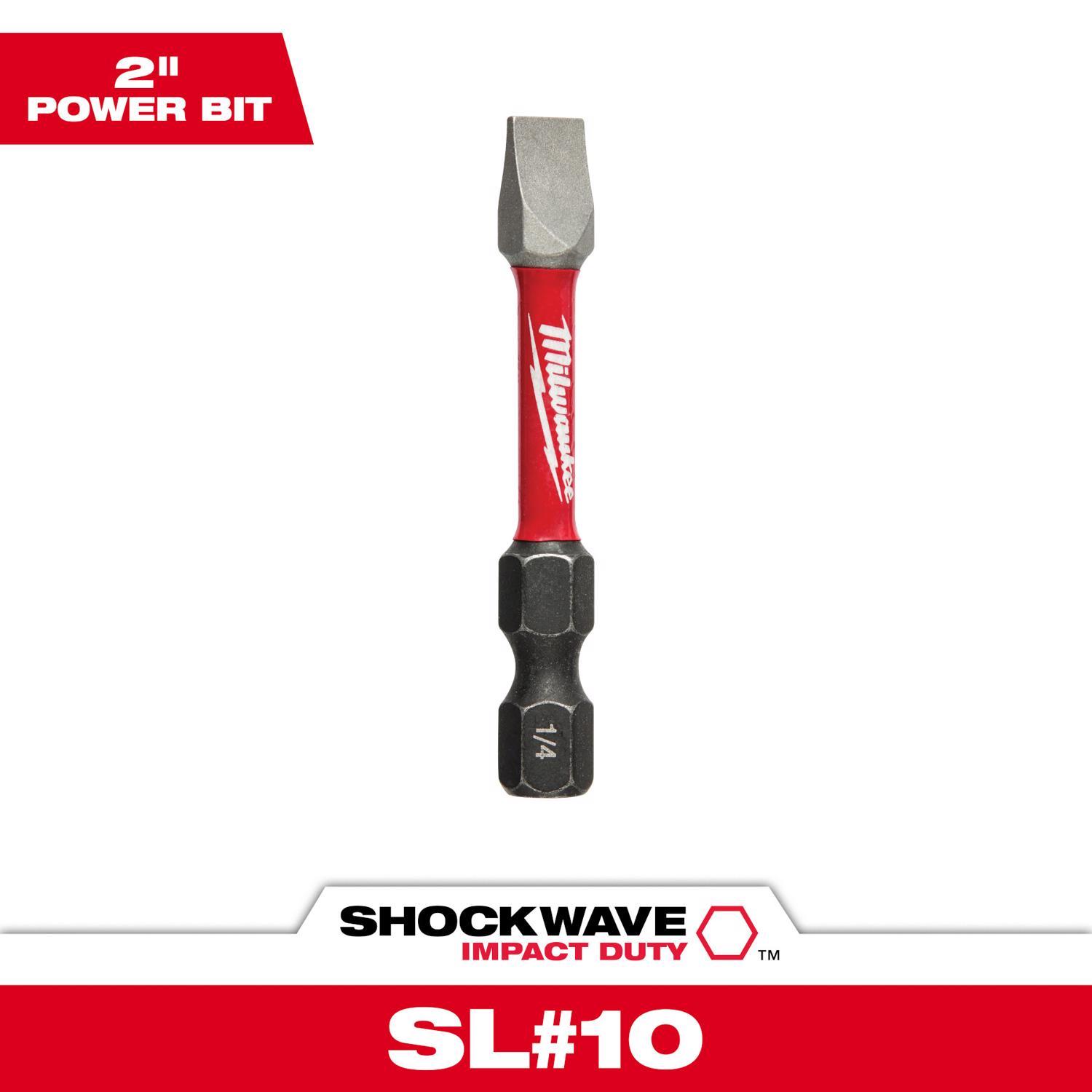 Photos - Drill Bit Milwaukee Shockwave Slotted 1/4 in. X 2 in. L Impact Power Bit Steel 1 pc 