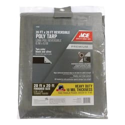 Ace 20 ft. W X 20 ft. L Heavy Duty Polyethylene Tarp Black/Silver