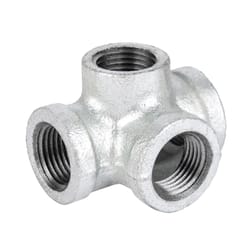 STZ Industries 1/2 in. FIP each X 1/2 in. D FIP 1/2 in. D FIP Galvanized Malleable Iron Side Out Tee