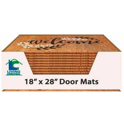 Living Concepts 18 in. W X 28 in. L Black/Brown Coir Door Mat