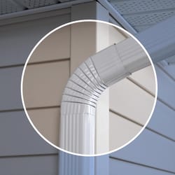 Amerimax 3 in. H X 4 in. W X 12 in. L White Aluminum B Gutter Elbow