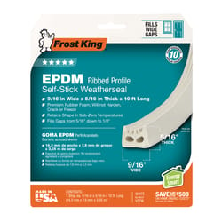 Frost King White EPDM Rubber Foam Weather Seal For Doors and Windows 10 ft. L X 0.32 in.