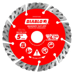 Diablo 5 in. D X 7/8 in. Diamond Segmented Turbo Masonry Cut-Off Disc 1 pk