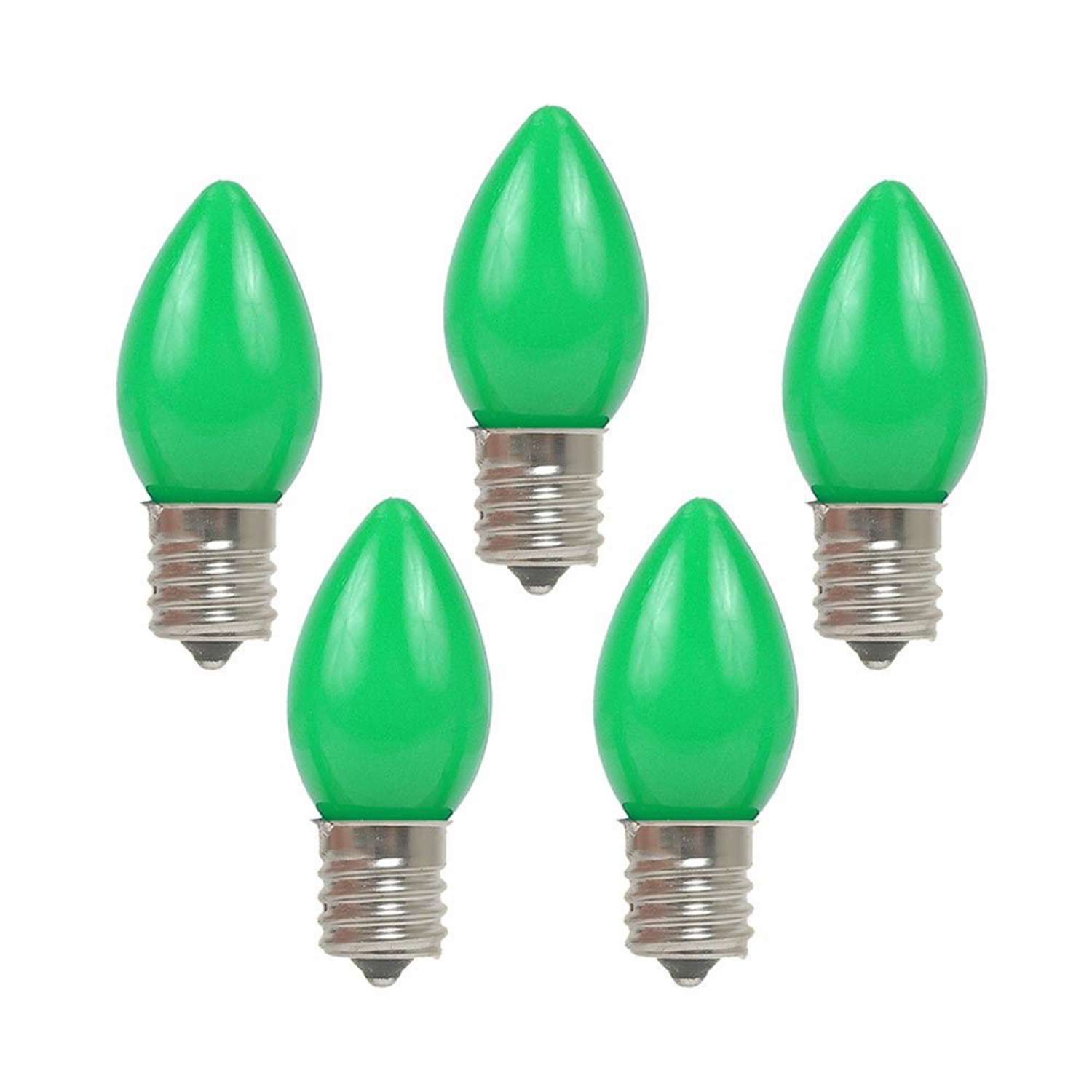 Holiday Bright Lights C7 Christmas Light Bulbs Green 1 in. 25 lights Ace Hardware