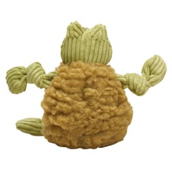 HuggleHounds FlufferKnottie Brown/Green Fleece Fiona Frog Dog Toy Small 1