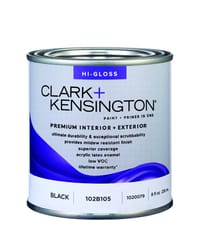 Clark+Kensington High-Gloss Black Premium Paint Exterior and Interior 1/2 pt