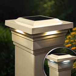 Classy Caps Tan Solar Powered 1 W LED Post Cap Light 1 pk