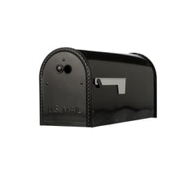 Architectural Mailboxes Edwards Decorative Galvanized Steel Post Mount Black Mailbox