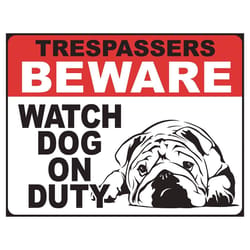 Desperate Enterprises .125 in. H X 12.5 in. W X 16 in. L Multicolored Metal Dog on Duty Wall Sign
