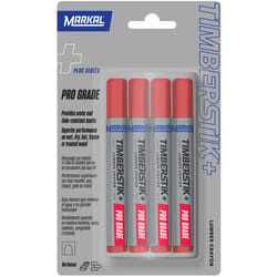 Markal Timberstik Plus 8 in. L Lumber Crayon Red 4 pc