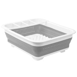 Madesmart 15 in. L X 13 in. W X 6 in. H Gray/White Plastic Dish Rack