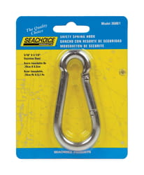 Seachoice Stainless Steel 3-1/4 in. L X 5/16 in. W Safety Spring Hook 1 pk