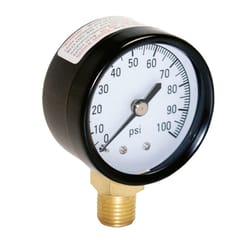 Water Source 2.18 inch in. Stainless Steel Pressure Gauge 100 psi