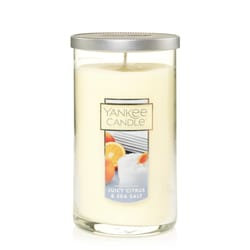 Yankee Candle Yellow Juicy Citrus & Sea Salt Scent Pillar Candle 12 oz