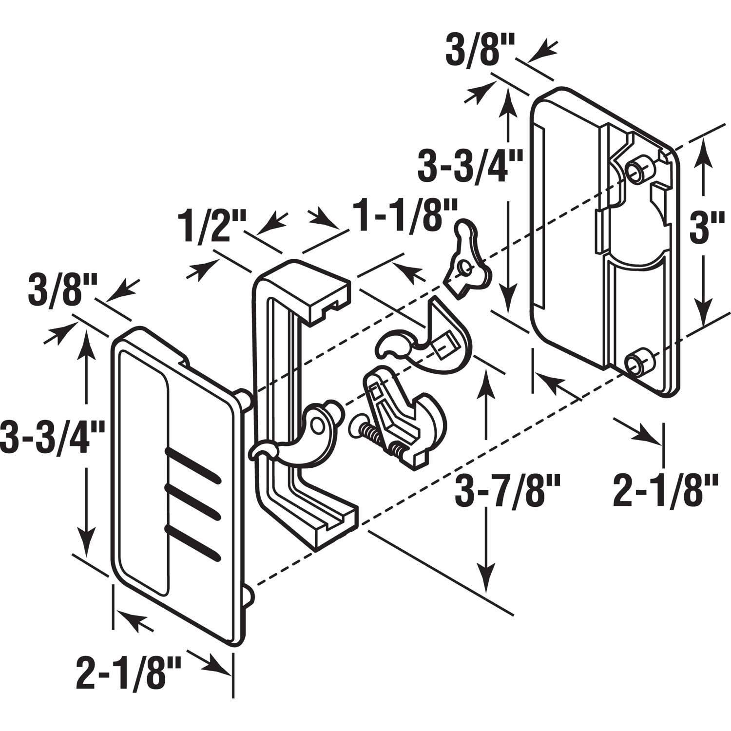 PrimeLine Plastic Outdoor Sliding Screen Door Latch/Pull Ace Hardware