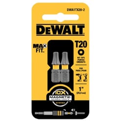 DeWalt Max Fit Torx T20 X 1 in. L Insert Bit S2 Tool Steel 2 pc