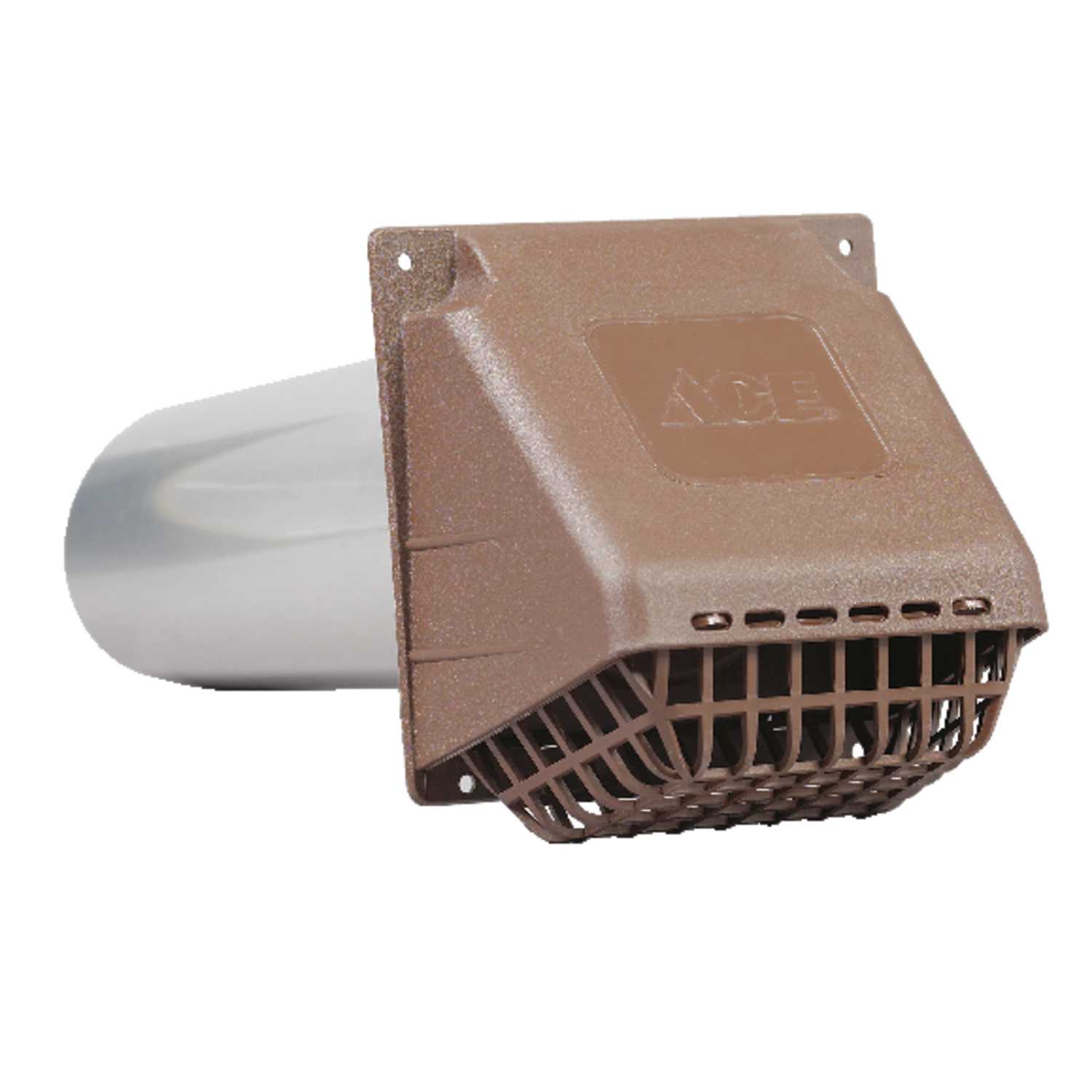 Ace 4 in. W x 6 in. L Brown Plastic Dryer Vent Hood Ace Hardware
