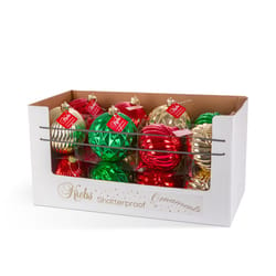 Krebs Gold/Green/Red Shatterproof Ornaments