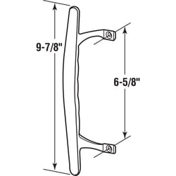 Prime-Line 1 in. L Chrome Silver Metal Patio Door Pull