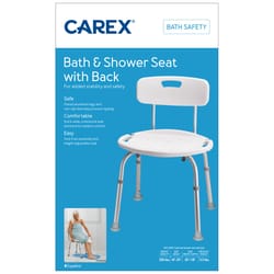 Carex Health Brands White Bath/Shower Seat Aluminum 20.5 in. H X 20 in. L
