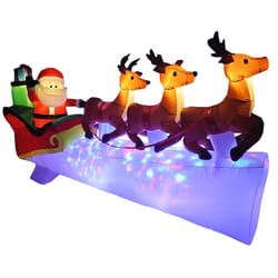 Sienna LED Multi Santa and Deer 53.15 in. Inflatable