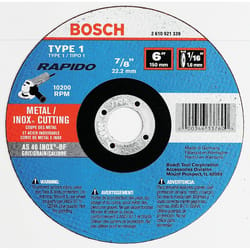 Bosch Rapido 6 in. D X 7/8 in. Aluminum Oxide Abrasive Cut-Off Wheel 1 pc