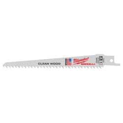 Milwaukee Sawzall 6 in. Bi-Metal Clean wood cutter Reciprocating Saw Blade 6 TPI 5 pk