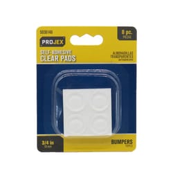 Projex Vinyl Self Adhesive Protective Pad Clear Round 3/4 in. W 8 pk