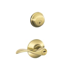 Schlage Accent Bright Brass Entry Lever 1-3/4 in.